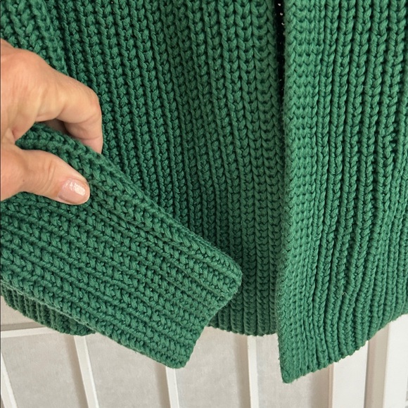 Talbots Pine Green Full Collar Cotton Sweater - Picture 3 of 6